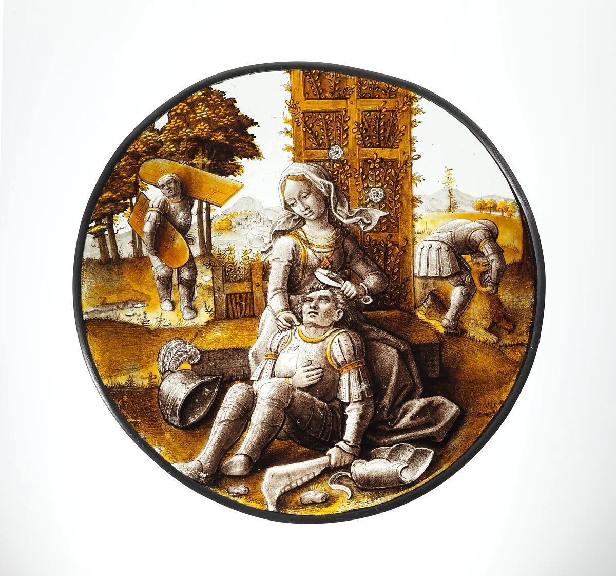 Roundel with Delilah Cutting the Hair of Samson — Unknown