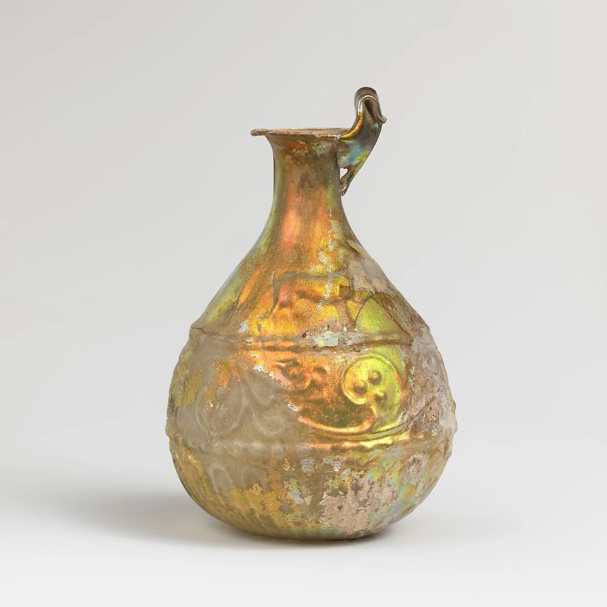 Glass hunt-and-scroll bottle — Unknown
