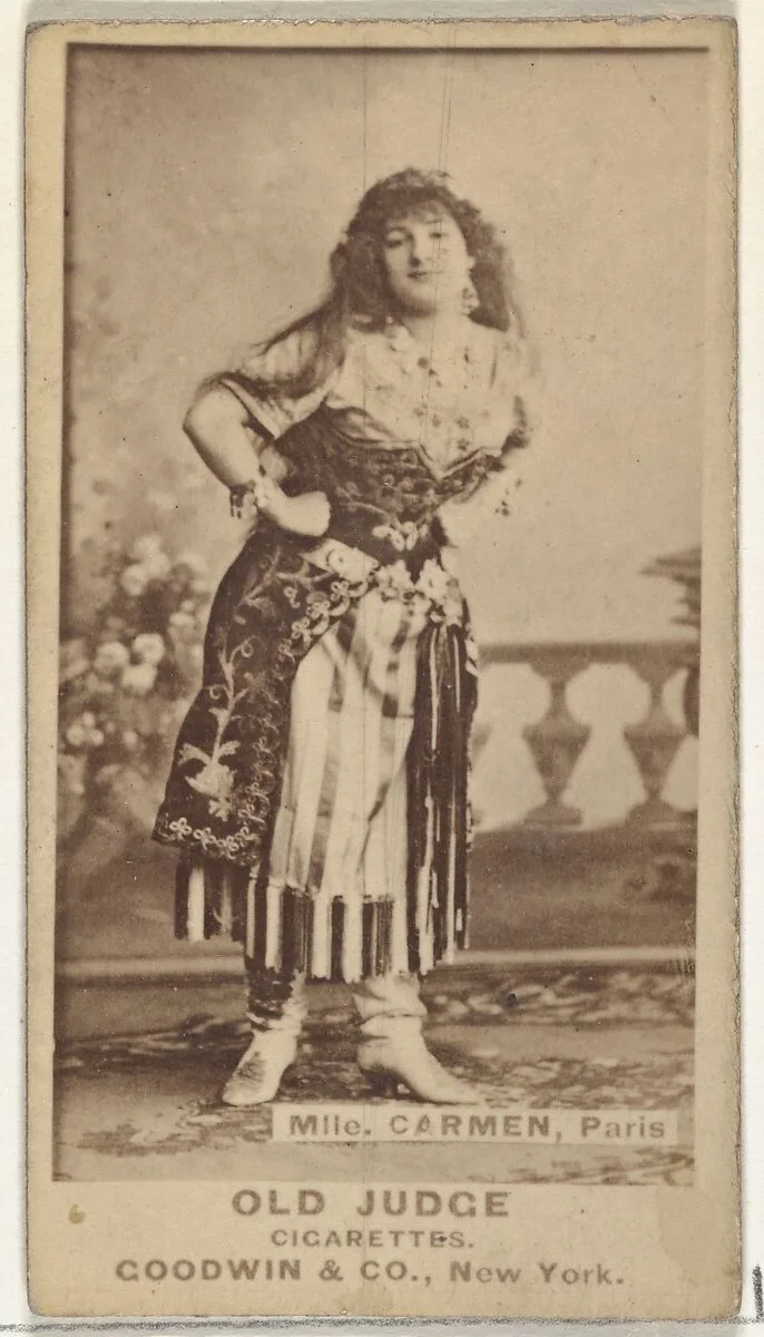 Mlle. Carmen, Paris, from the Actors and Actresses series (N171) for Old Judge Cigarettes — Goodwin & Company