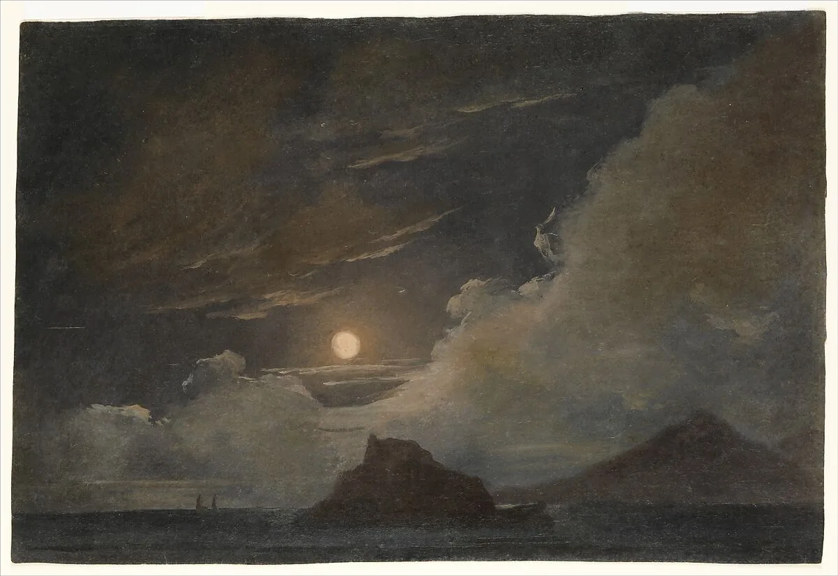 Ischia and the Bay of Naples by Moonlight — Pierre Henri de Valenciennes or Circle