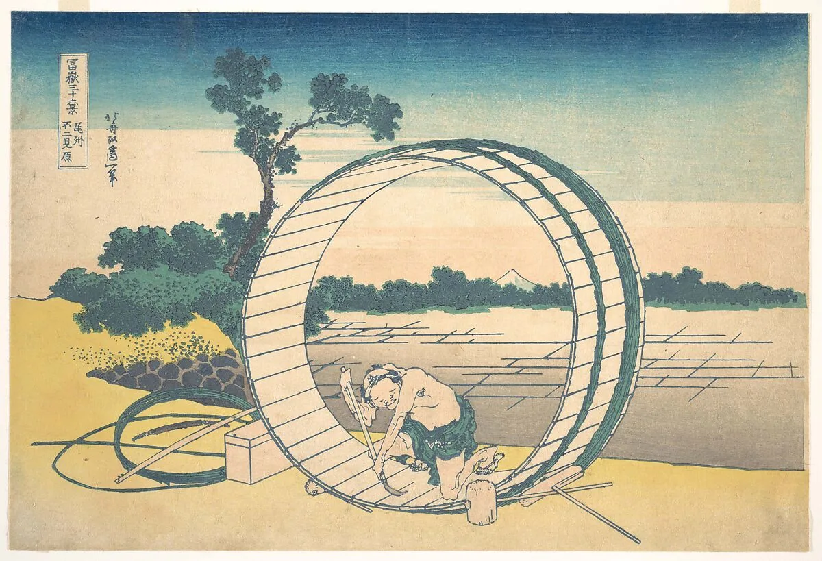 冨嶽三十六景 尾州不二見原|Fujimigahara in Owari Province (Bishū Fujimigahara), from the series Thirty-six Views of Mount Fuji (Fugaku sanjūrokkei) — Katsushika Hokusai