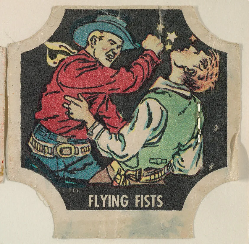 Flying Fists, from the Indians and Westerners bread end labels series (D290-10) — Unknown