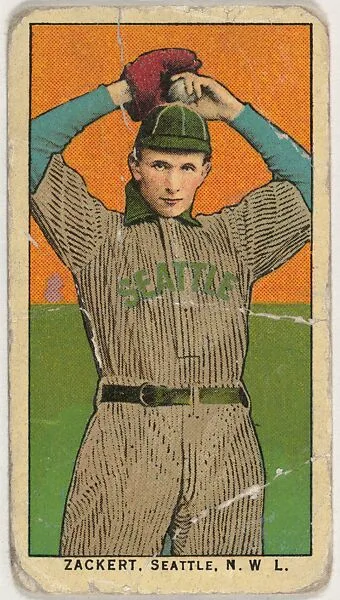 Zackert, Seattle, Northwestern League, from the "Obak Baseball Players" set (T212), issued by the American Tobacco Company to promote Obak Mouthpiece Cigarettes — American Tobacco Company