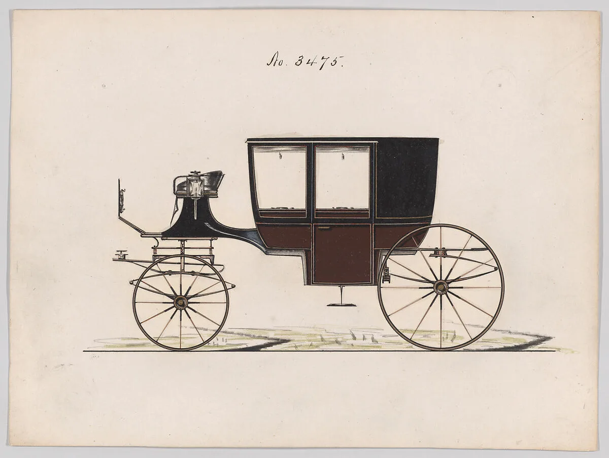 Design for Glass Panel Coach, no. 3475 — Brewster & Co.