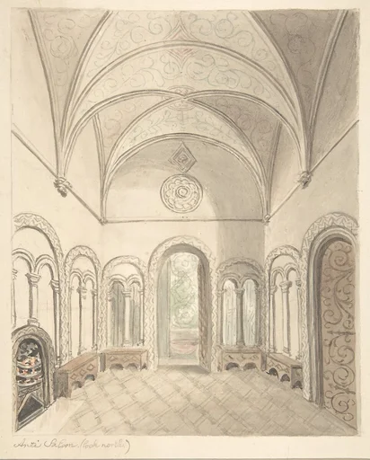 Lea Castle, Worcestershire, Ante-saloon, Looking North