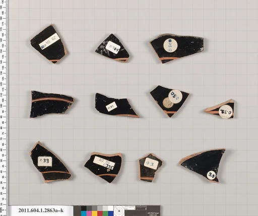 Terracotta fragments of kylikes (drinking cups)