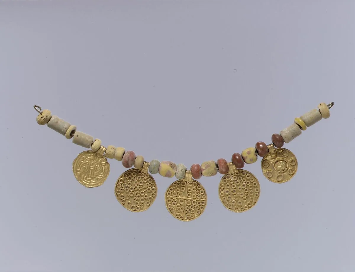 Gold Pendants and Beads from a Necklace — Unknown