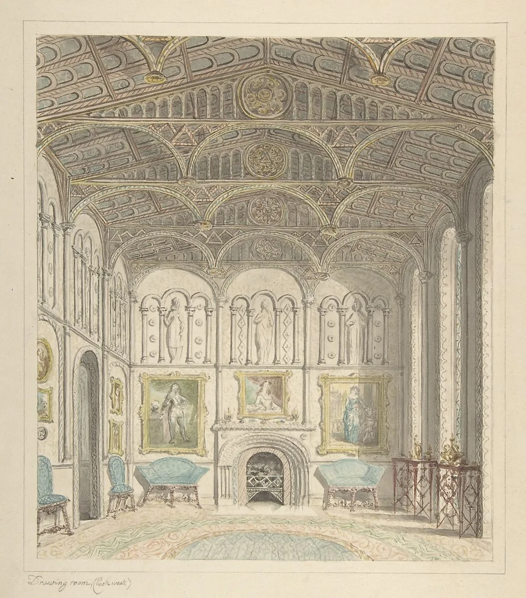 Drawing Room of Lea Castle, Looking West — John Carter