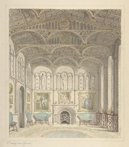 Drawing Room of Lea Castle, Looking West