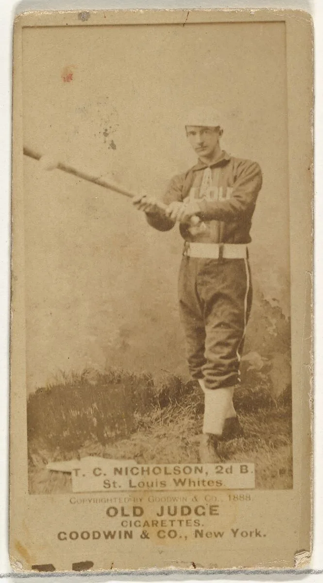 Nicholson, 2nd Base, St. Louis Whites, from the Old Judge series (N172) for Old Judge Cigarettes — Goodwin & Company