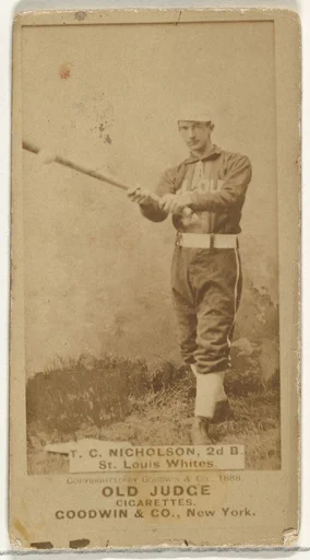 Nicholson, 2nd Base, St. Louis Whites, from the Old Judge series (N172) for Old Judge Cigarettes