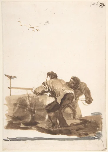 Men hunting; page 105 from the 'Images of Spain' album (F)