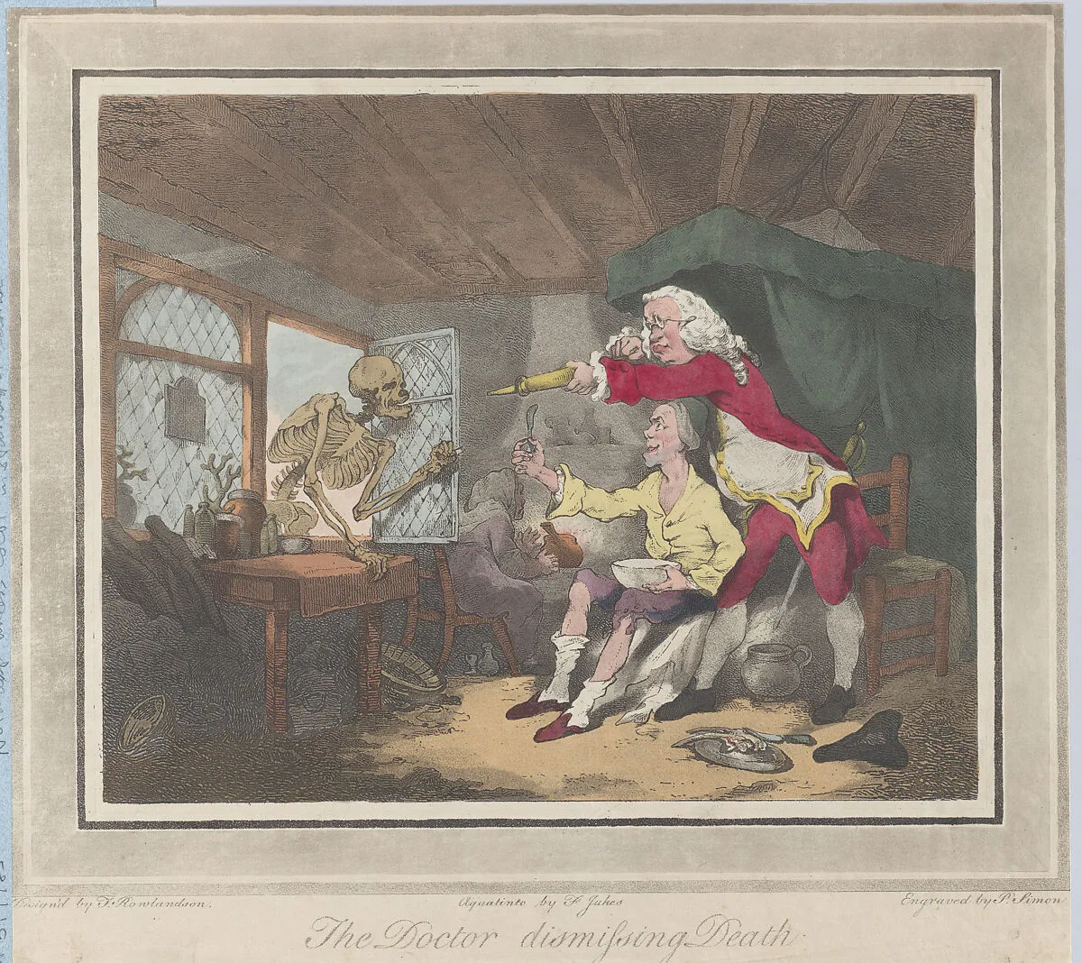 The Doctor Dismissing Death — Francis Jukes|John Raphael Smith|Peter Simon|Thomas Rowlandson