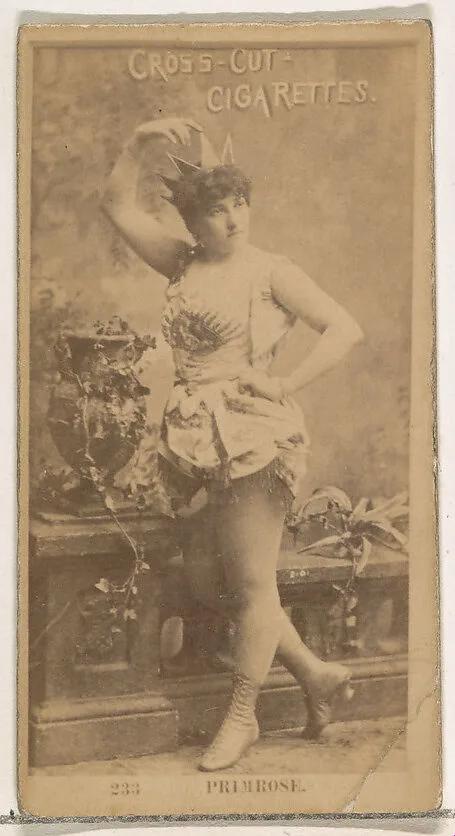 Card Number 233, Clara Primrose, from the Actors and Actresses series (N145-2) issued by Duke Sons & Co. to promote Cross Cut Cigarettes — W. Duke, Sons & Co.
