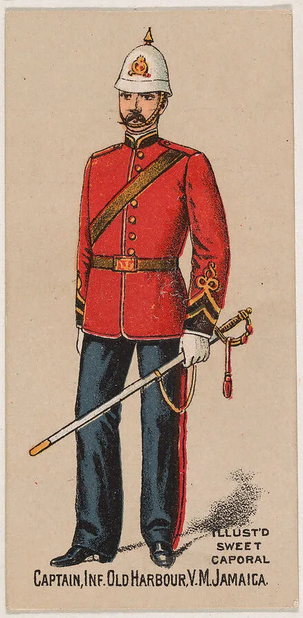Captain, Infantry, Old Harbour, V.M., Jamaica, from the Military Series (N224) issued by Kinney Tobacco Company to promote Sweet Caporal Cigarettes — Kinney Brothers Tobacco Company