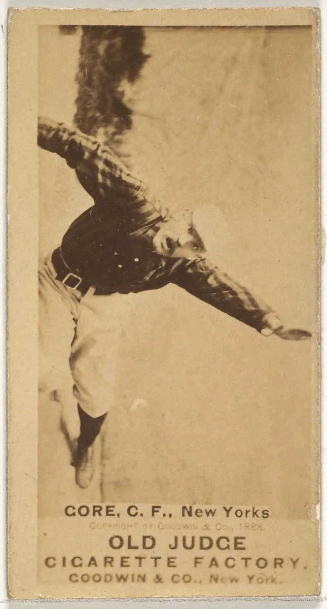 George F. "Piano Legs" Gore, Center Field, New York, from the Old Judge series (N172) for Old Judge Cigarettes — Goodwin & Company
