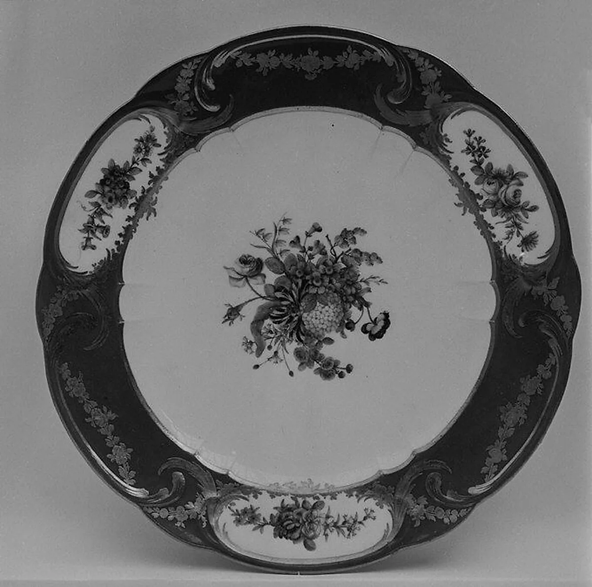 Plate (Assiette à palmes) (1 of 102) (part of a service) — Sèvres Manufactory|Jacques-François-Louis de Laroche|Guillaume Noël|Jean-Pierre Boulanger
