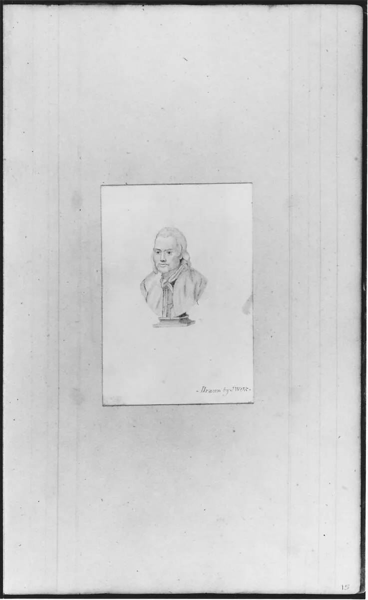 Sculpture Bust of Man (from Sketchbook) — John William Casilear