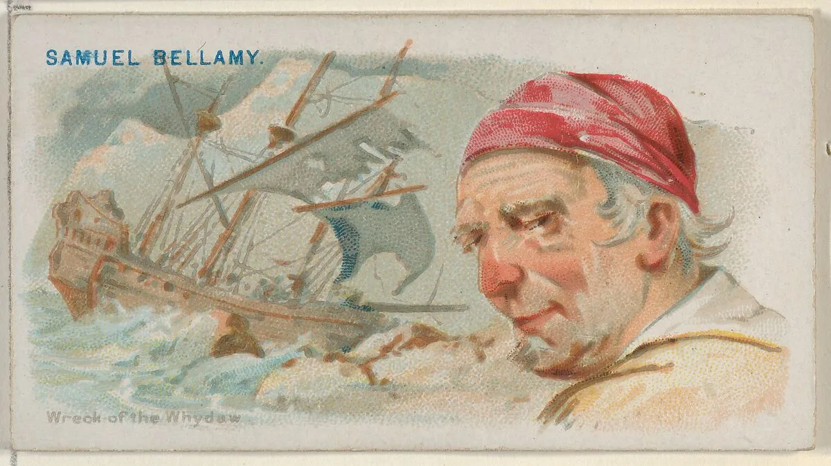 Samuel Bellamy, Wreck of the Whydah, from the Pirates of the Spanish Main series (N19) for Allen & Ginter Cigarettes — George S. Harris & Sons|Allen & Ginter