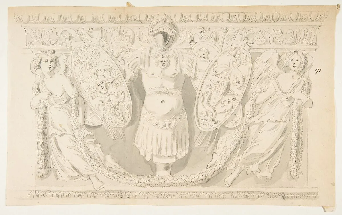 Design after a Roman Frieze — Anonymous, French, 18th century