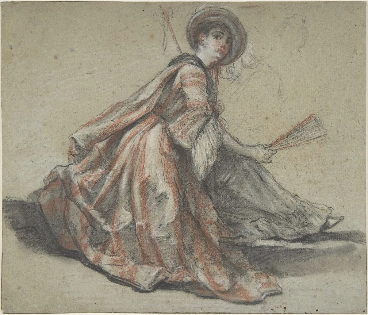 A Lady Holding a Fan — Michel Barthélémy Ollivier