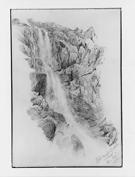 Schmadribach Falls (from Switzerland 1870 Sketchbook) — John Singer Sargent