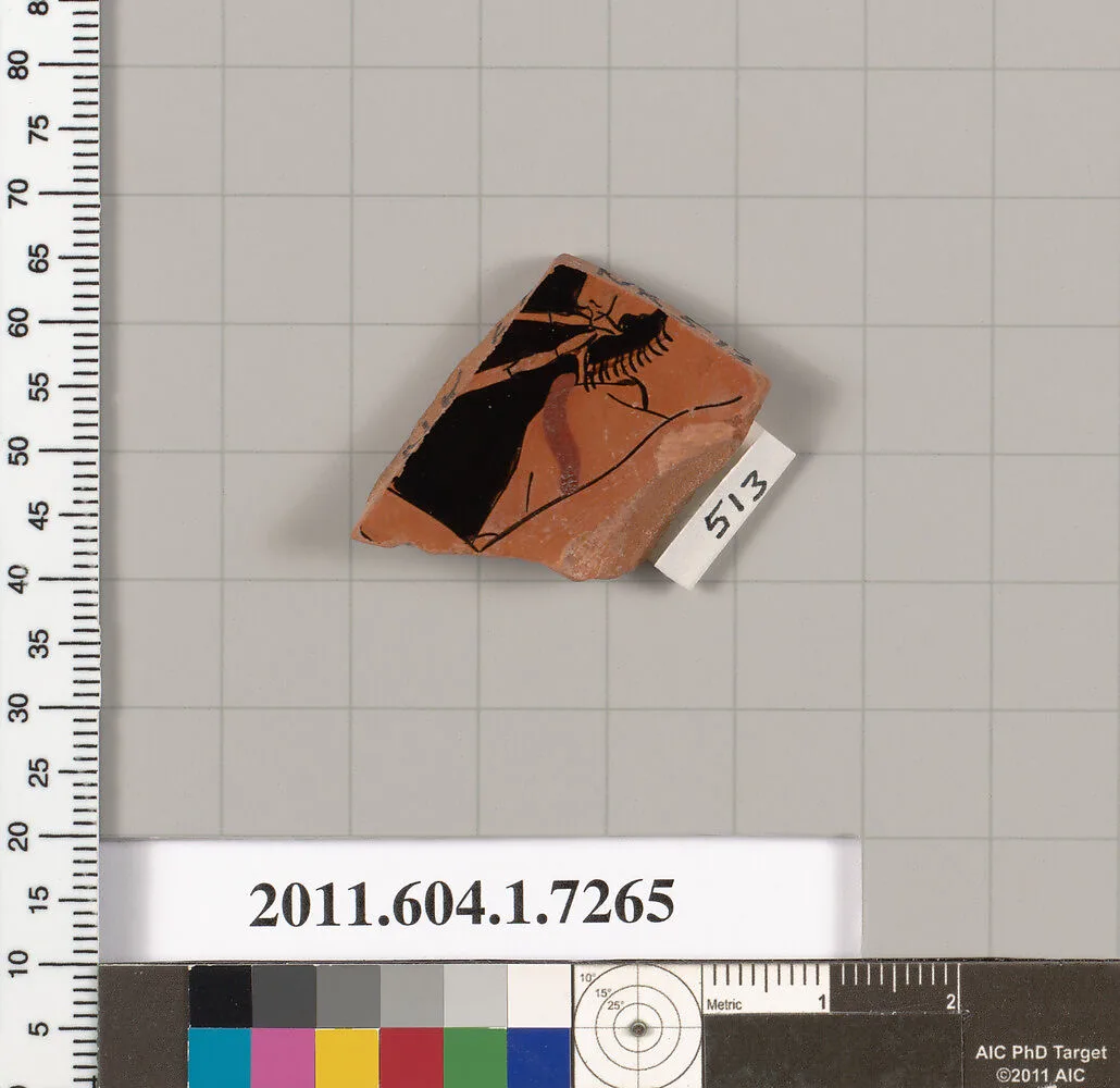 Terracotta fragment of a kylix (drinking cup) — Makron