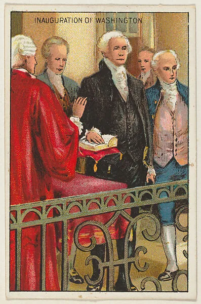 Inauguration of Washington, from the "Historical Events" series (T70), issued with Just Suits Cut Plug Tobacco — Unknown