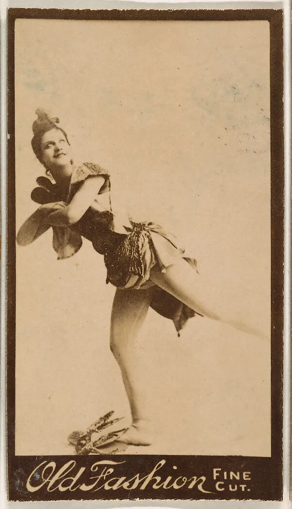 Actress holding leg aloft, from the Actresses series (N664) promoting Old Fashion Fine Cut Tobacco — Unknown
