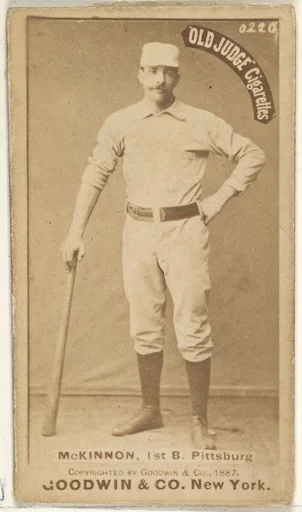 Alex McKinnon, 1st Base, Pittsburgh, from the Old Judge series (N172) for Old Judge Cigarettes