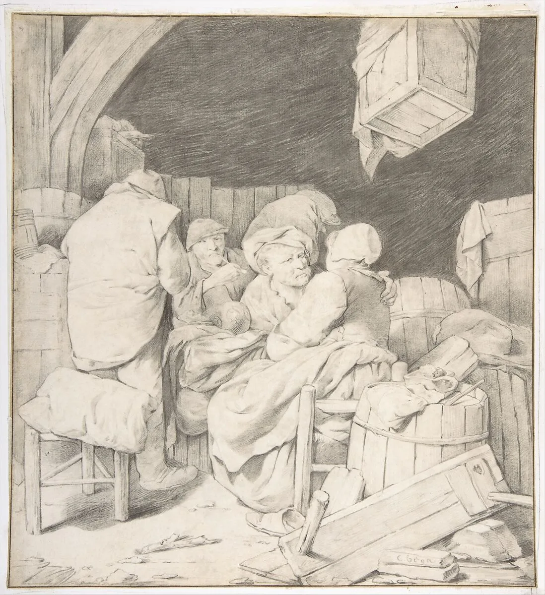 Peasants Gathered at an Inn — Cornelis Bega