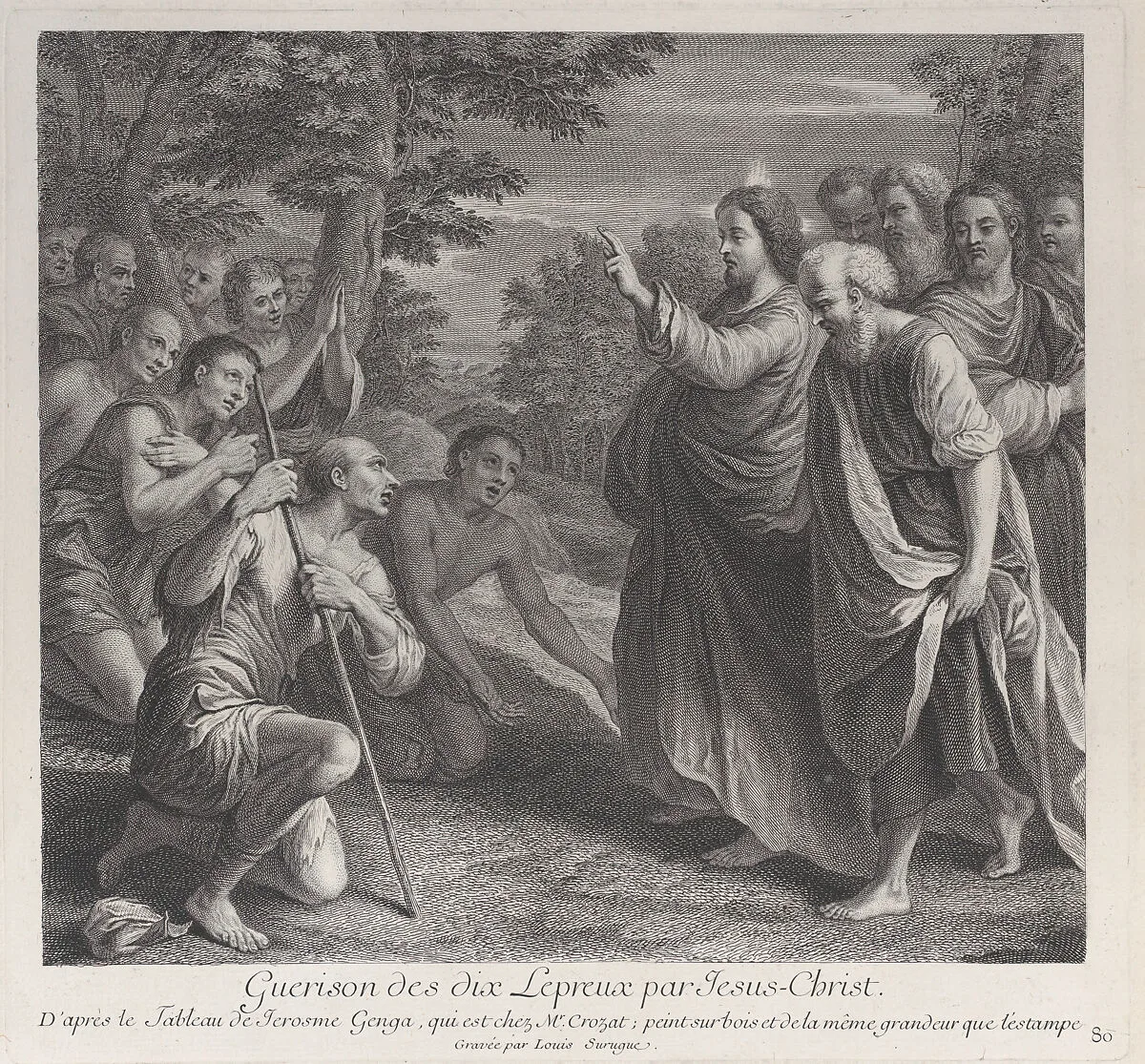 Healing of the ten lepers by Christ, who stands at right — Girolamo Genga|Louis Surugue