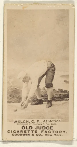 Welch, Center Field, Philadelphia Athletics, from the Old Judge series (N172) for Old Judge Cigarettes
