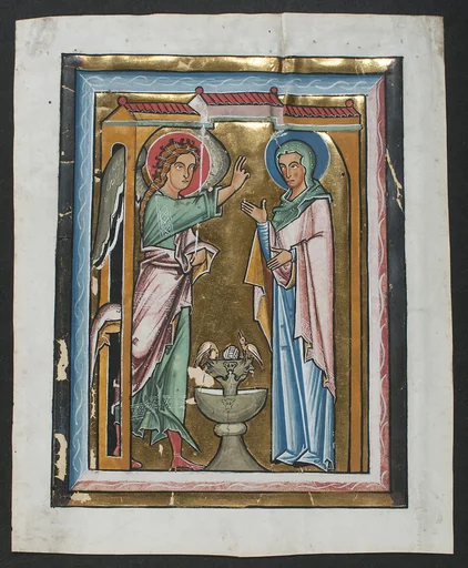 Manuscript Leaf with the Annunciation, from a Psalter