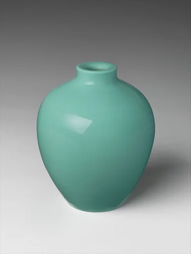 清乾隆 松石綠料玻璃瓶|Vase