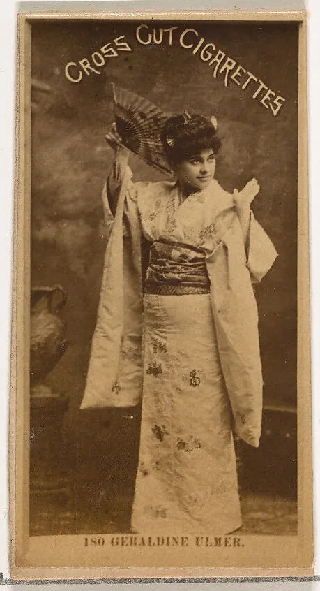 Card Number 180, Geraldine Ulmer, from the Actors and Actresses series (N145-2) issued by Duke Sons & Co. to promote Cross Cut Cigarettes — W. Duke, Sons & Co.