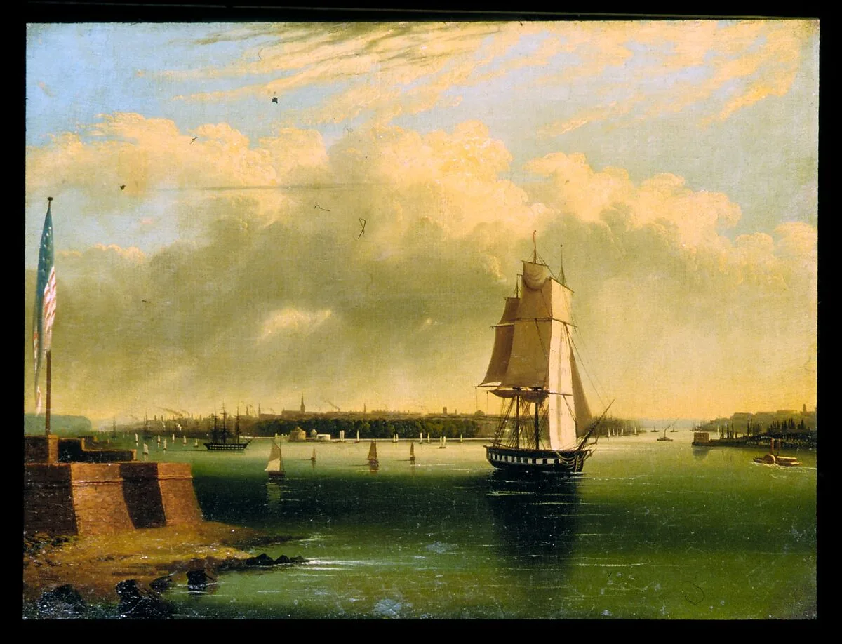 Bay and Harbor of New York from Bedlow's Island — Edmund C. Coates