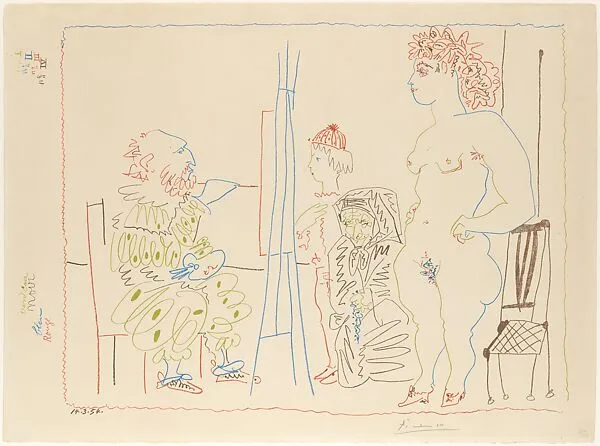 Model and Two Characters — Pablo Picasso|Galerie Louise Leiris|Fernand Mourlot