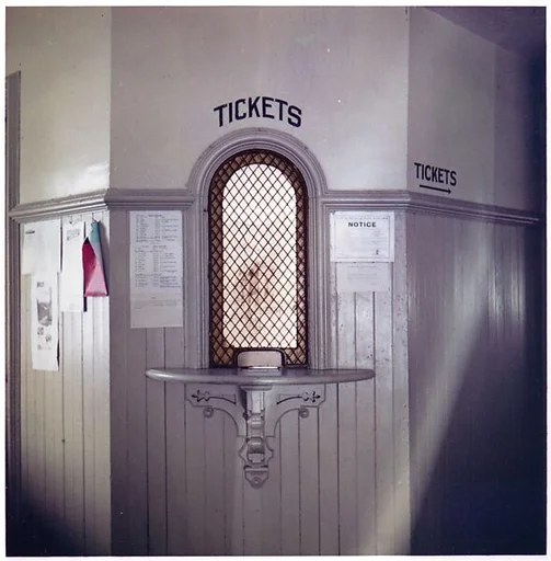 [Two Prints of Ticket Window, Kingston, Rhode Island, For Fortune Article: "The U.S. Depot"]