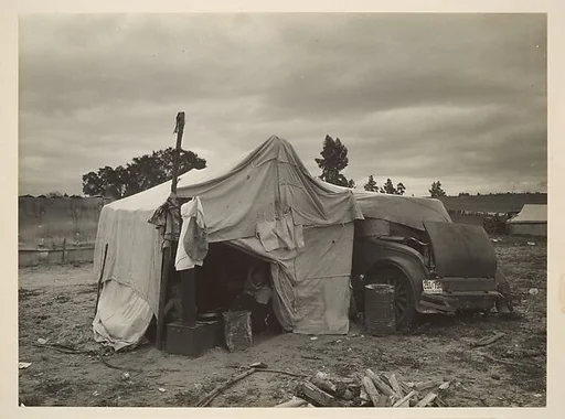 [Migrant Pea Picker's Makeshift Home, Nipomo, California]