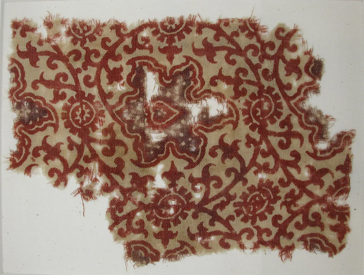 Textile with Foliated Scrolls — Unknown
