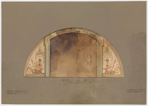 Design for lunette for Palm Room, Hotel Jefferson, Peoria
