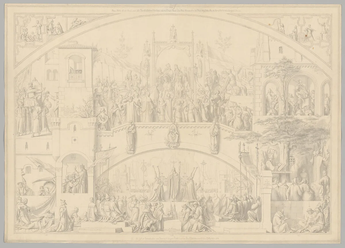 Preparatory Drawing for a Print Series on the History of Germany (Die Geschichte des deutschen Volkes in fünfzehn Bildern) — Carl Heinrich Hermann