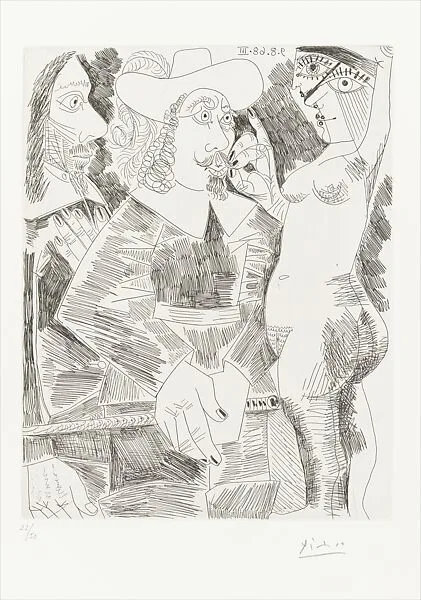 Young Woman Pulling the Moustache of a Gentleman, from 347 Suite — Aldo and Piero Crommelynck|Pablo Picasso|Galerie Louise Leiris