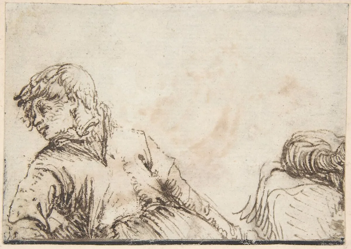 Study of a Youth with his Head Turned to the Left and Leaning on his Right Elbow — Jacques de Gheyn II