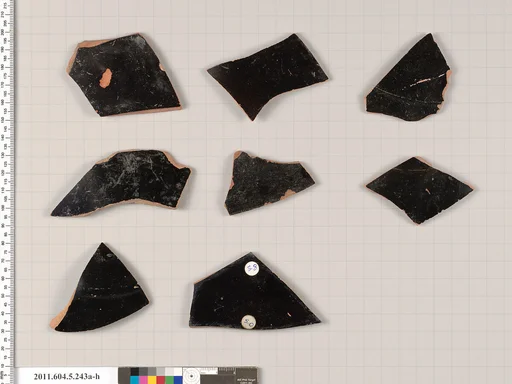 Terracotta fragments of kylikes (drinking cups)