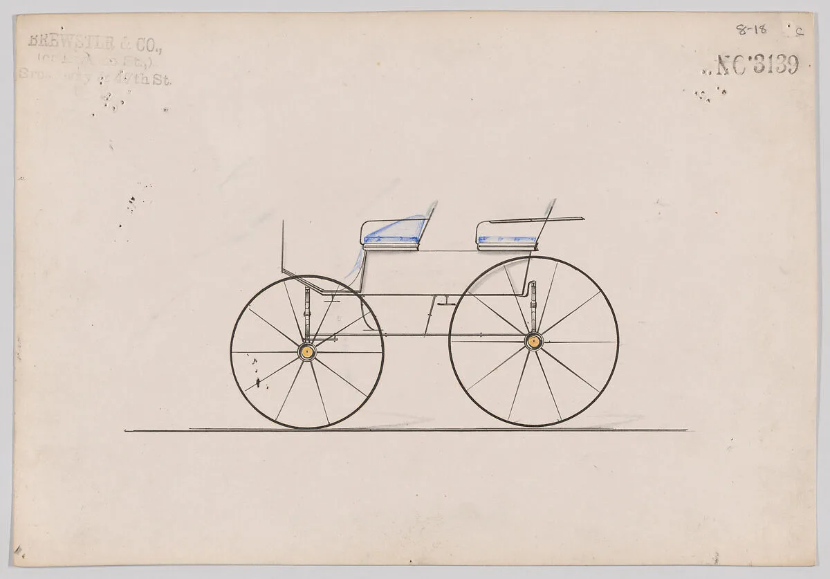 Design for 4 seat Phaeton, no top, no. 3139c — Brewster & Co.