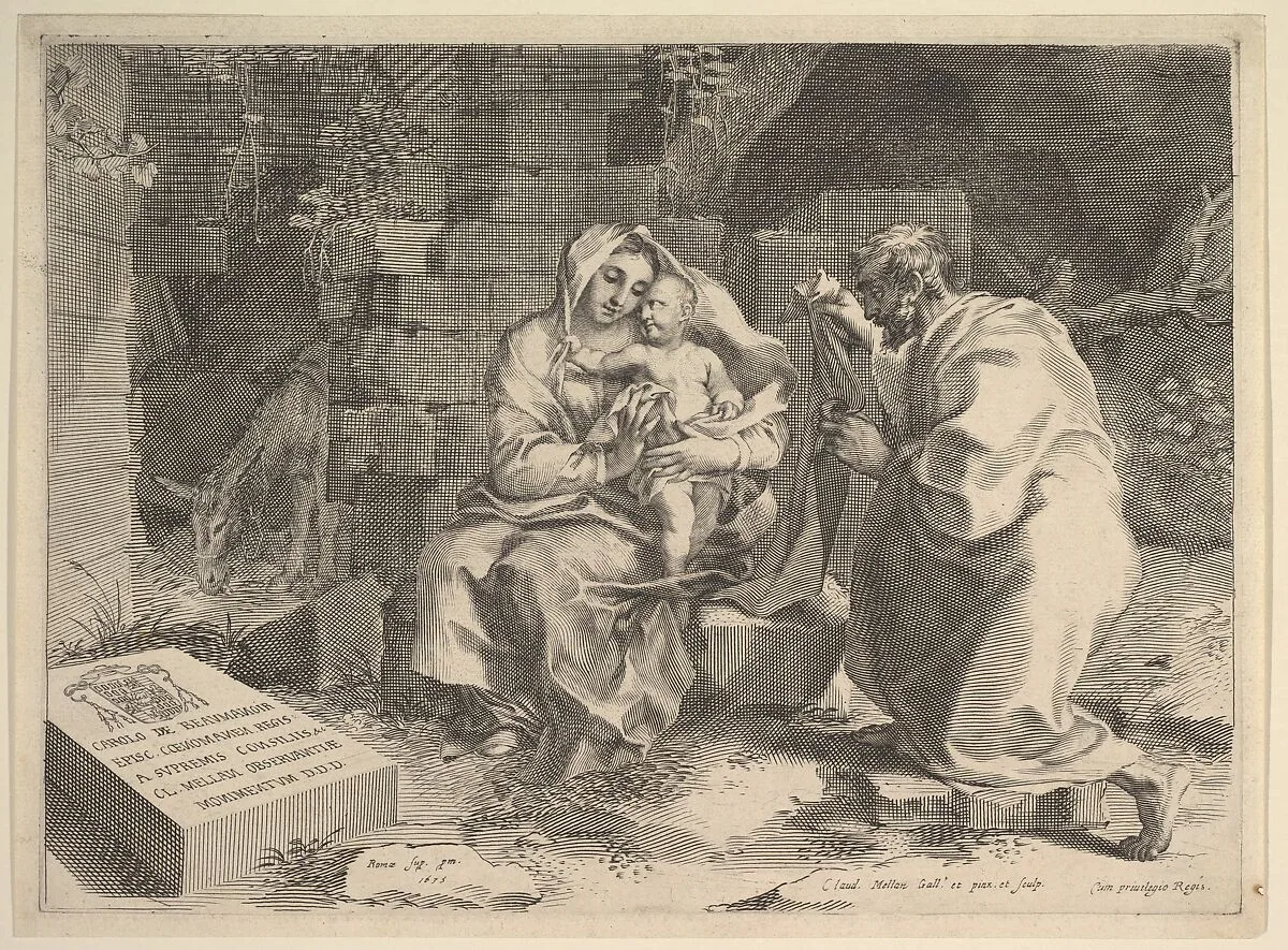 Holy Family (Repos pendant la fuite en Égypte) — Claude Mellan|Charles de Beaumanoir