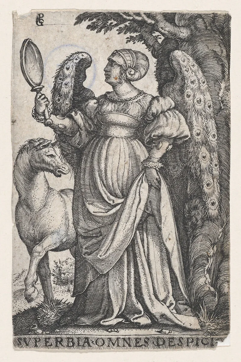 Pride (Superbia), from "The Seven Vices" — Georg Pencz