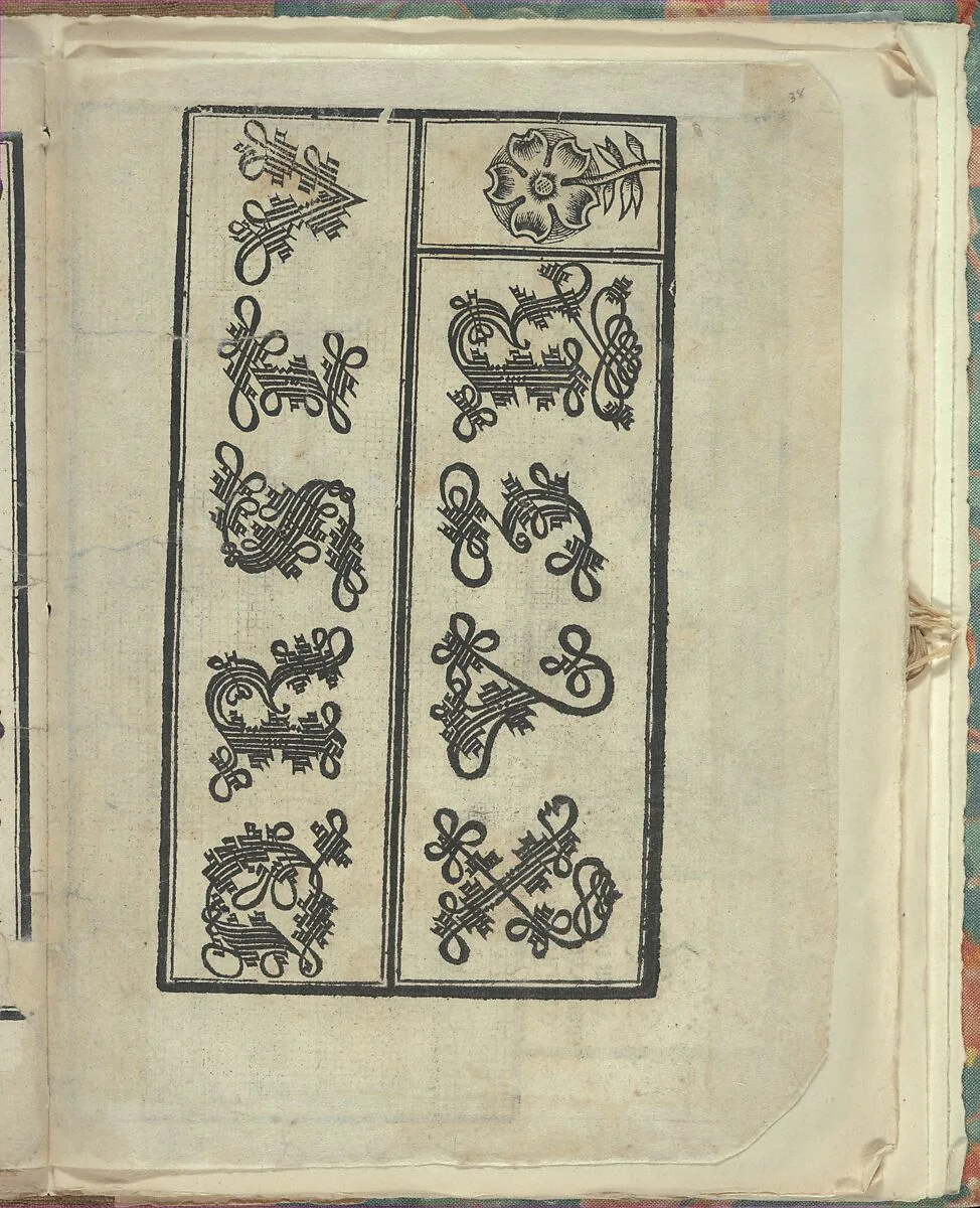 Opera Nova Universali intitulata Corona di racammi, page 38 (recto) — Giovanni Andrea Vavassore